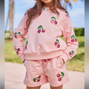 Lola + The Boys Sequin Cherry Short Set